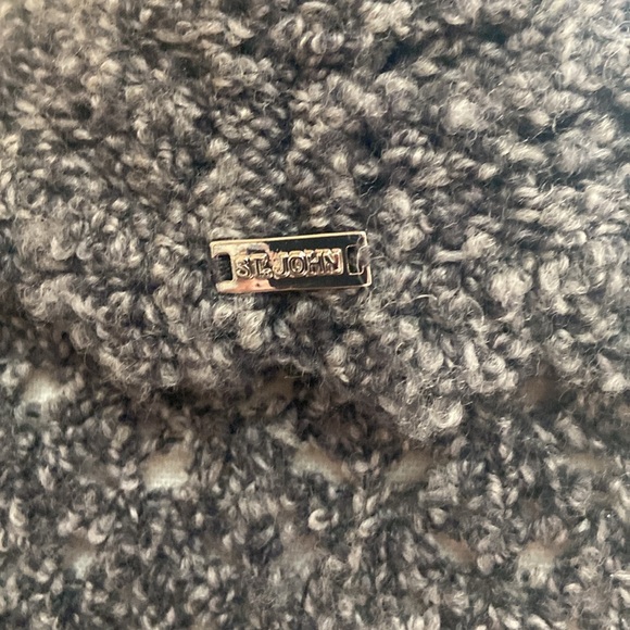 ST. JOHN Yellow Label Size S Open Drape Front Crochet Sweater - Picture 5 of 11